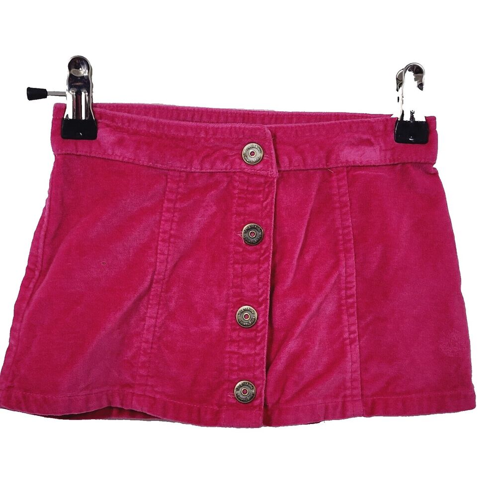 Toughskins Velvet Toddler Girl Mini A-Line Skirt Magenta Pink Size 2T Snap Front